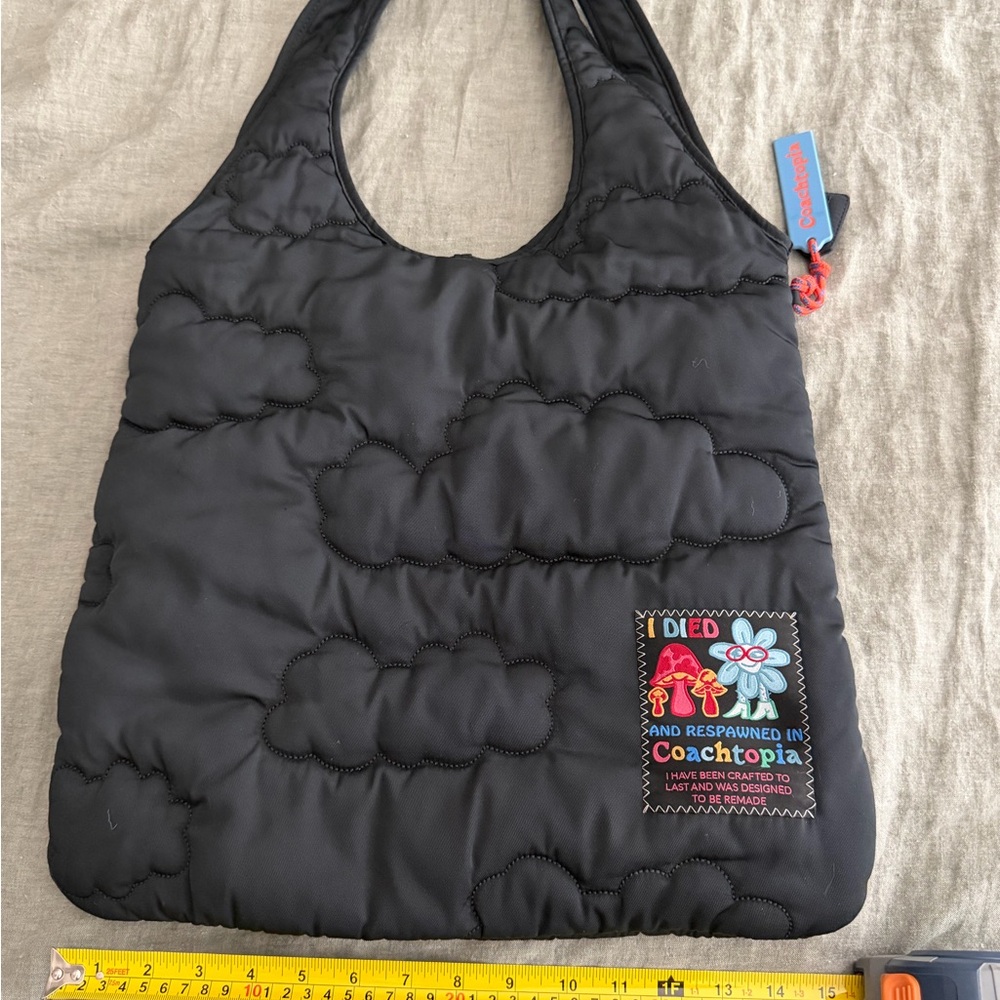 Coachtopia Black Quilted Tote Bag with Patch - Picture 4 of 4